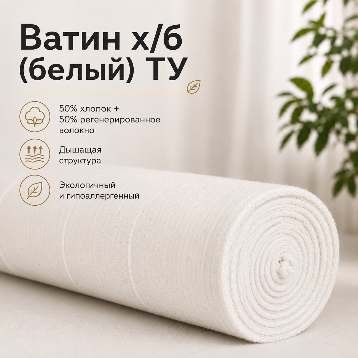Ватин х/б (белый)