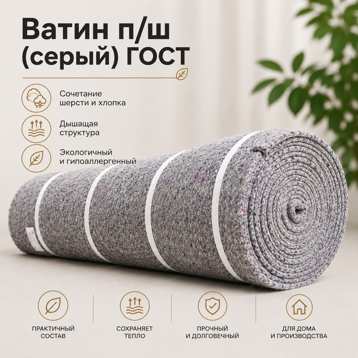 Ватин п/ш. Цвет — серый.